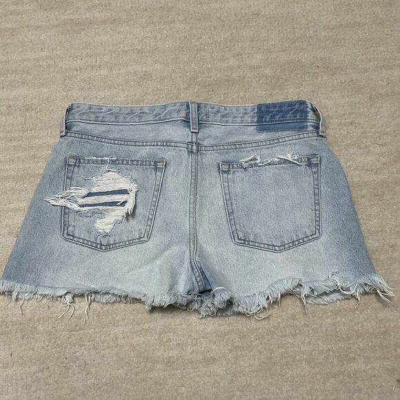 Abercrombie & Fitch Harper Low Rise Embroidered Flower Floral Denim Short 28/6 - Picture 3 of 7